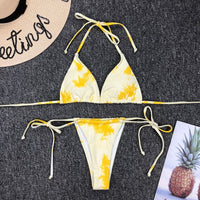 2020 ladies string halter ties sexy tie dye bikini summer beach