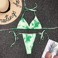 2020 ladies string halter ties sexy tie dye bikini summer beach