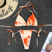 2020 ladies string halter ties sexy tie dye bikini summer beach