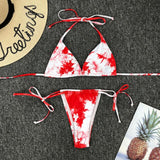 2020 ladies string halter ties sexy tie dye bikini summer beach