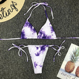 2020 ladies string halter ties sexy tie dye bikini summer beach