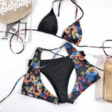 3 pieces suit Floral print bikinis 2020 Mujer Triangle swimwear women String bandage swimsuit female Summer bathers new biquini