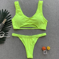 Neon thong bikini 2020 women Brazilian swimwear